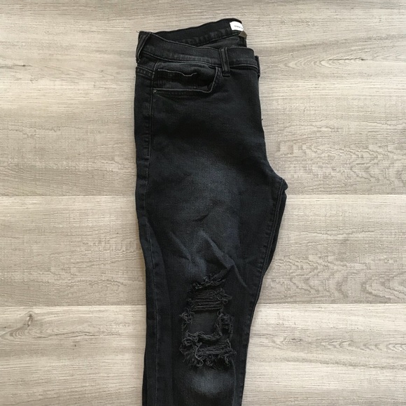 Black Distressed Jeans - Picture 3 of 6